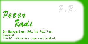 peter radi business card